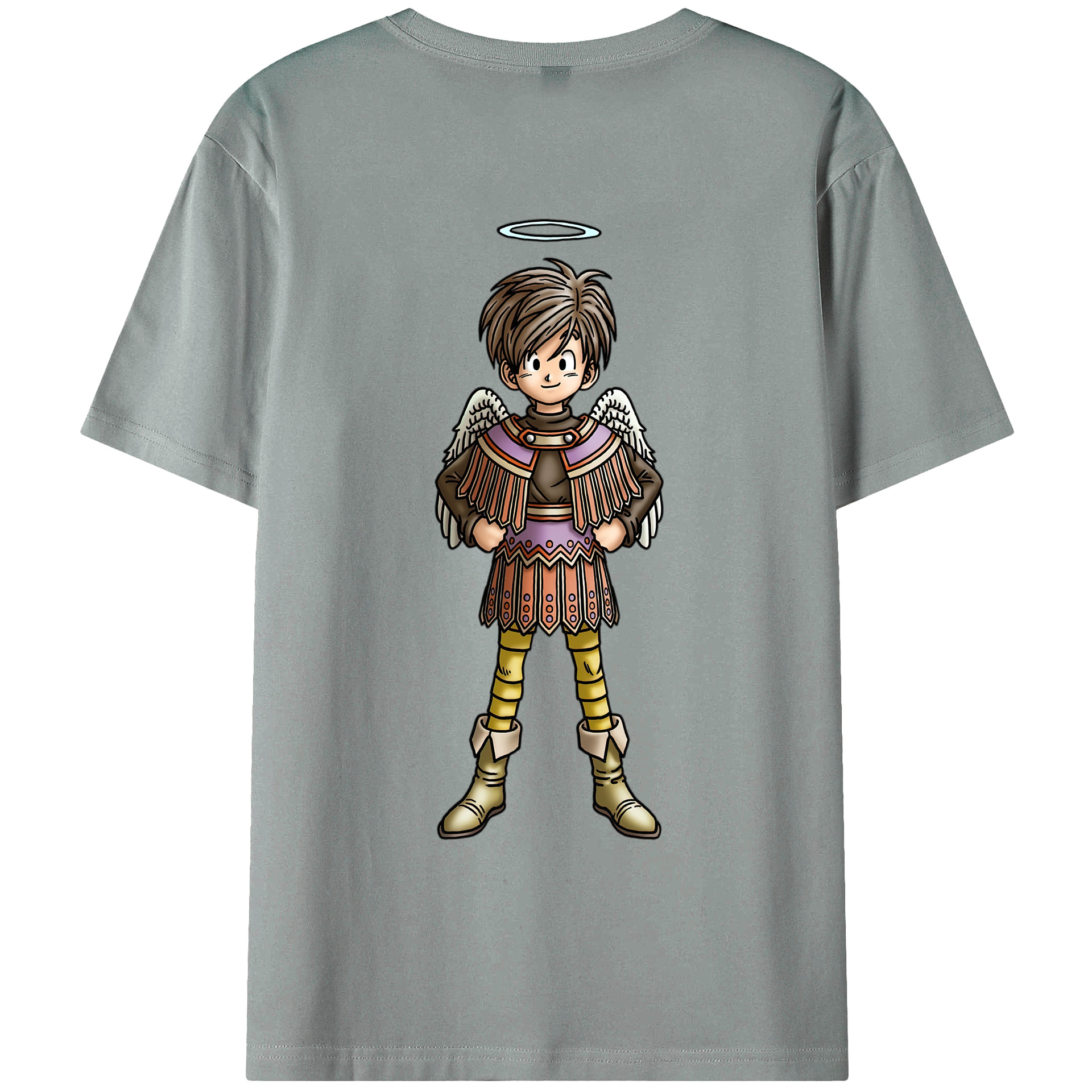 （画像用） ドラゴンクエスト Doragon Kuesuto Dragon Quest 綿100％ メンズ半袖Tシャツ（バックプリント） 通気性